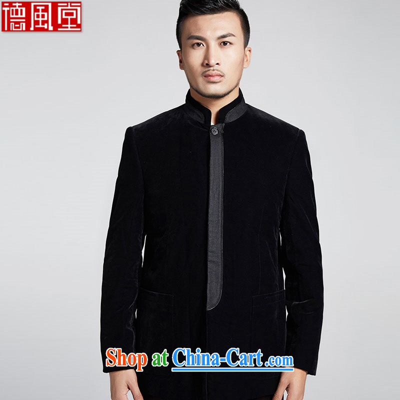 De-tong William champion 2015 autumn and winter handsome improvement for the smock jacket and tie stylish beauty men's Chinese China wind men's black XXXL
