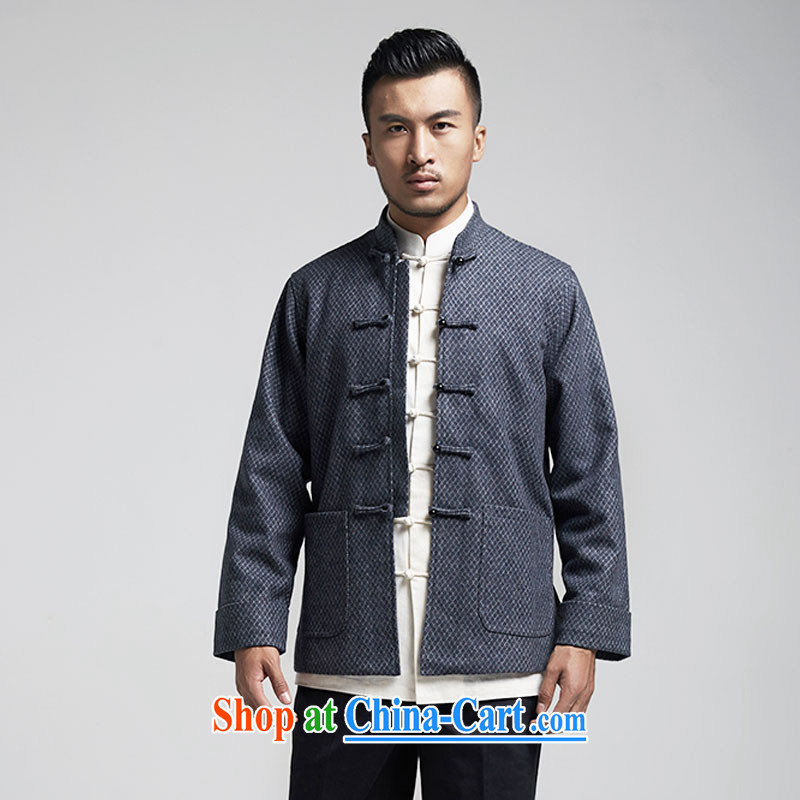 De-tong and autumn 2015 the male tang on China wind men's jackets older leisure long-sleeved Tang with warm gray 4 XL, de-tong, online shopping