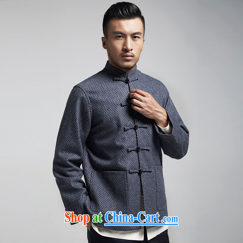De-tong and autumn 2015 the male tang on China wind men's jackets older leisure long-sleeved Tang with warm gray 4 XL, de-tong, online shopping