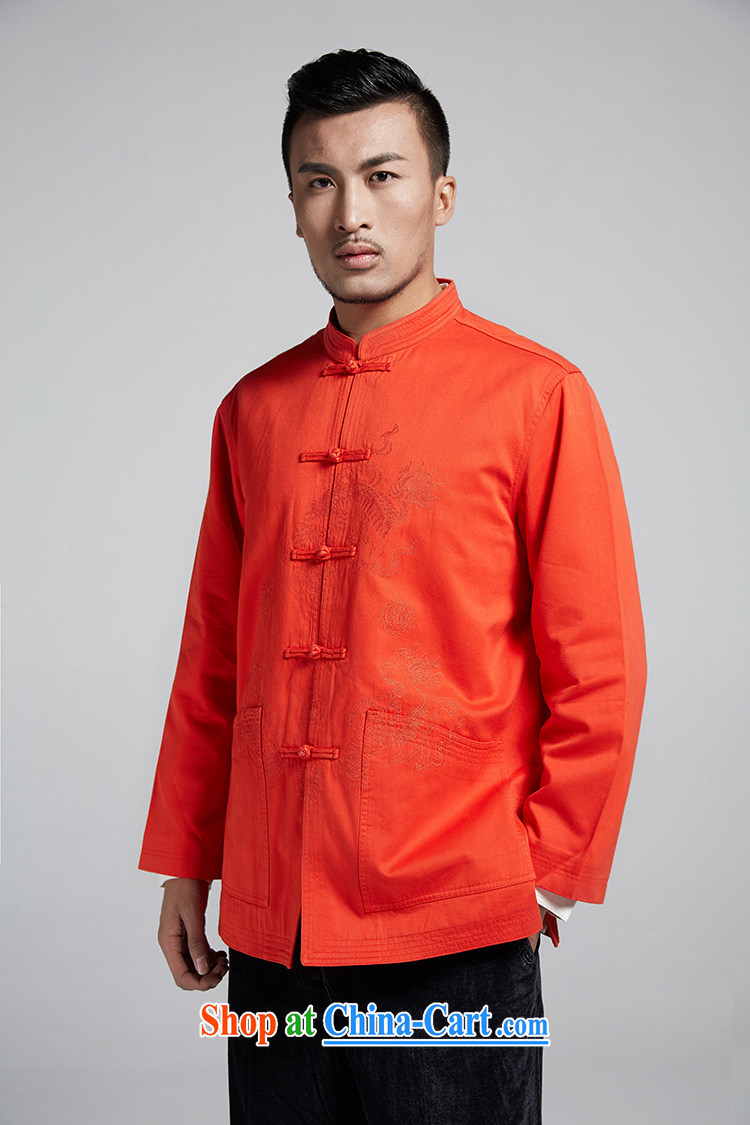 De-Tong Kowloon day 2015 spring Chinese improved men Tang jackets traditional tray snaps home Ethnic Wind men's orange red 52-XXXL pictures, price, brand platters! Elections are good character, the national distribution, so why buy now enjoy more preferential! Health