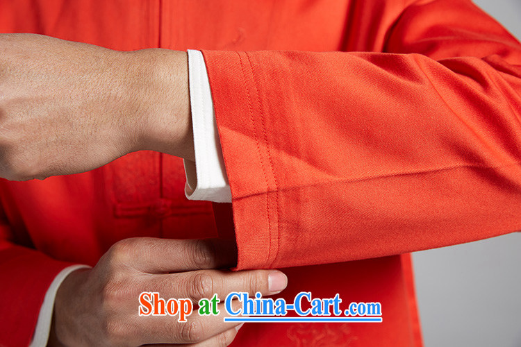 De-Tong Kowloon day 2015 spring Chinese improved men Tang jackets traditional tray snaps home Ethnic Wind men's orange red 52-XXXL pictures, price, brand platters! Elections are good character, the national distribution, so why buy now enjoy more preferential! Health