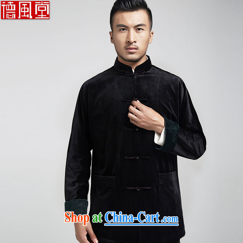 De-tang Hermit Sau SAN-attached shoulder Tang on the jacket 2015 Autumn with China wind T-shirt dad is warm and elegant mauve XXL, de-tong, shopping on the Internet