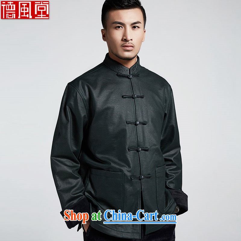 De-tong-gon Hill high knitted stylish ripstop taffeta overlay improved lint-free cloth and cuff-tang jackets Mr. Joinet, the original China wind men's 2015 fall and winter, green XXXL, de-tong, and shopping on the Internet