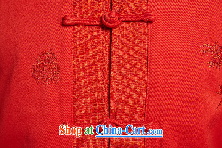 De-Tong Lung Tibetan Chinese men and Chinese flip cuff 2015 winter jackets and stylish personalized embroidery leisure long-sleeved T-shirt Chinese wind male orange red 52 pictures, price, brand platters! Elections are good character, the national distribution, so why buy now enjoy more preferential! Health