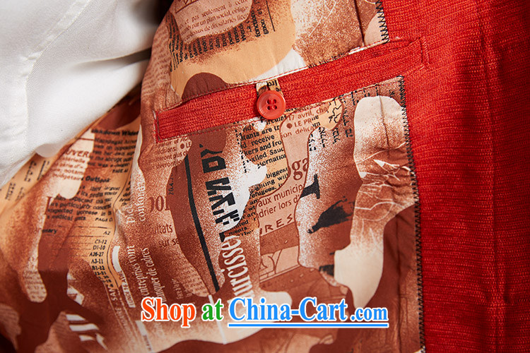 De-Tong Lung Tibetan Chinese men and Chinese flip cuff 2015 winter jackets and stylish personalized embroidery leisure long-sleeved T-shirt Chinese wind male orange red 52 pictures, price, brand platters! Elections are good character, the national distribution, so why buy now enjoy more preferential! Health