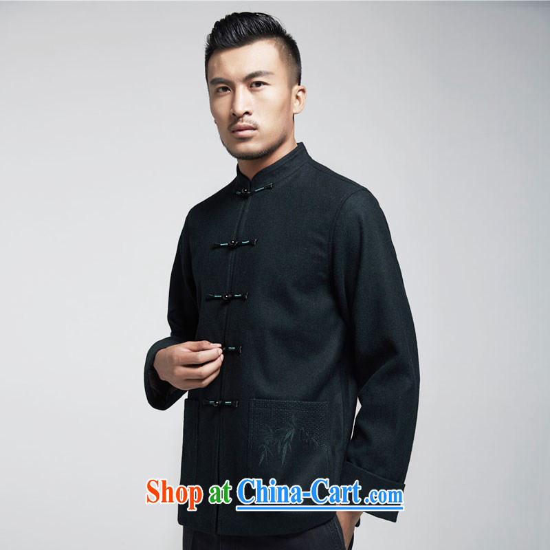 De-tong is also what gross 2015 autumn and winter, men's Tang jackets, elderly father with Chinese men and fall and winter wind China dark green 4 XL, de-tong, and shopping on the Internet