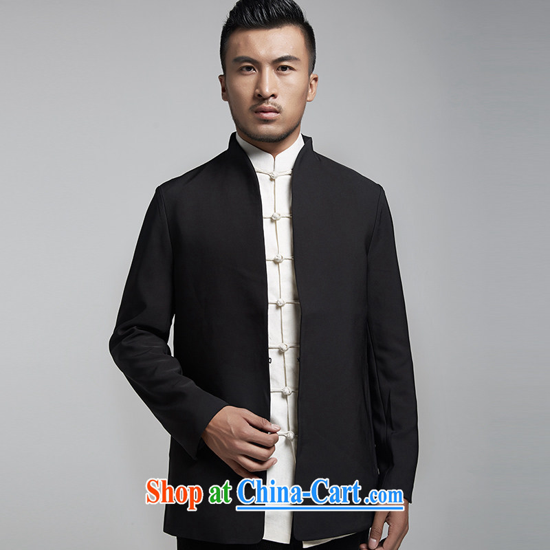 De-tong Han Yong men's Chinese Dress Chinese wind cultivating long-sleeved jacket Dinner hosted wedding T-shirt black XXXL, de-tong, and shopping on the Internet