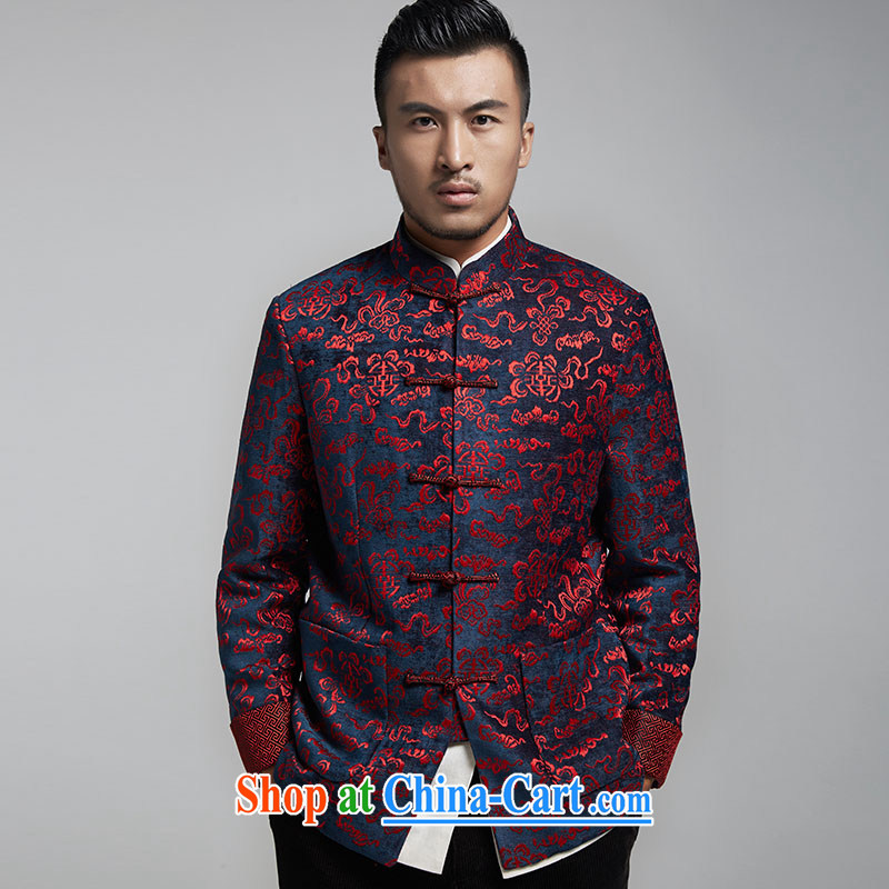 De-tong fragrance stylish Chinese men are jackets Ethnic Wind Smock is gross the men's fall and winter, dark red 4 XL, de-tong, and shopping on the Internet