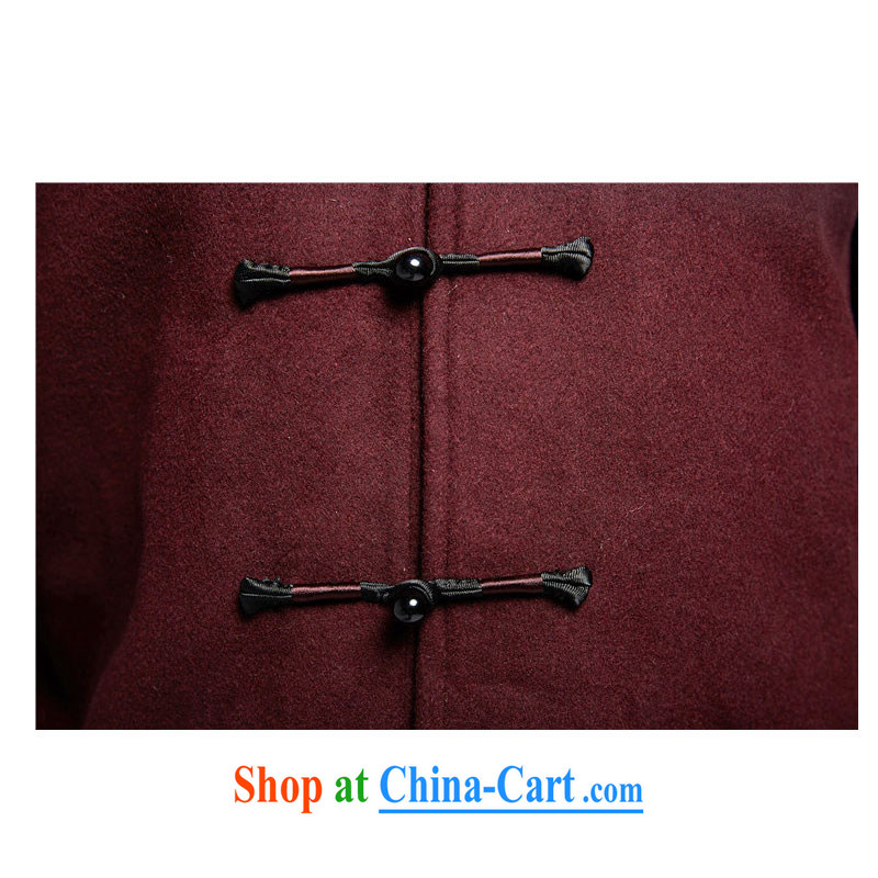 De-Tong Ching Ya, elderly Chinese men and long-sleeved 2015 autumn and winter jackets Chinese father with three-dimensional trim warm Chinese Wind and wine red 4 XL, de-tong, shopping on the Internet