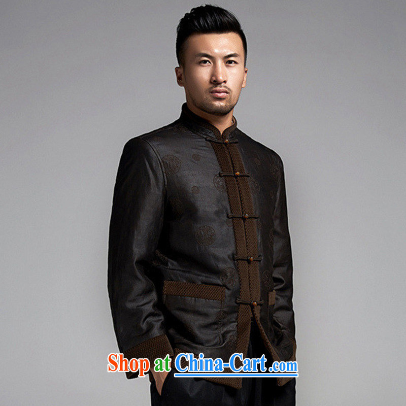 De-church days drunk upscale men's Tang with long-sleeved 2015 autumn and winter coats China wind older silk parka brigades