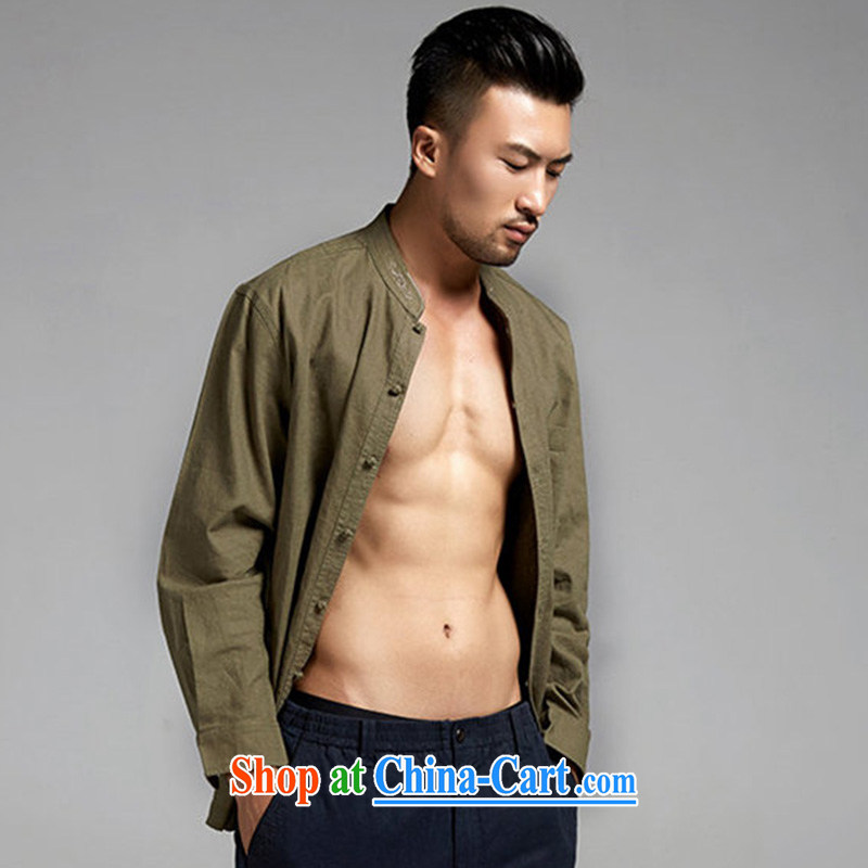 De-tong P. Xuan cotton the long-sleeved T-shirt Chinese, for men Chinese elderly in men's boutique China wind forces green XXXL, de-tong, and shopping on the Internet