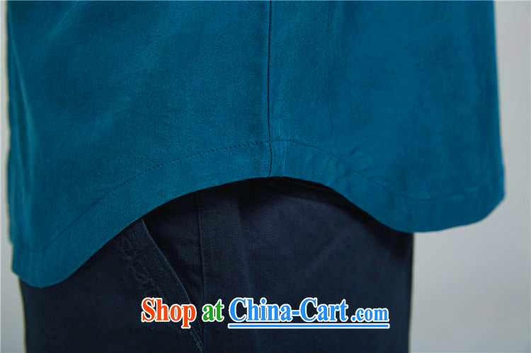 De-Tong Jun 2015 world import day, Chinese men's long-sleeved T-shirt fall and winter Youth Chinese solid T-shirt Chinese style men's clothing Chinese clothing blue 50 pictures, price, brand platters! Elections are good character, the national distribution, so why buy now enjoy more preferential! Health