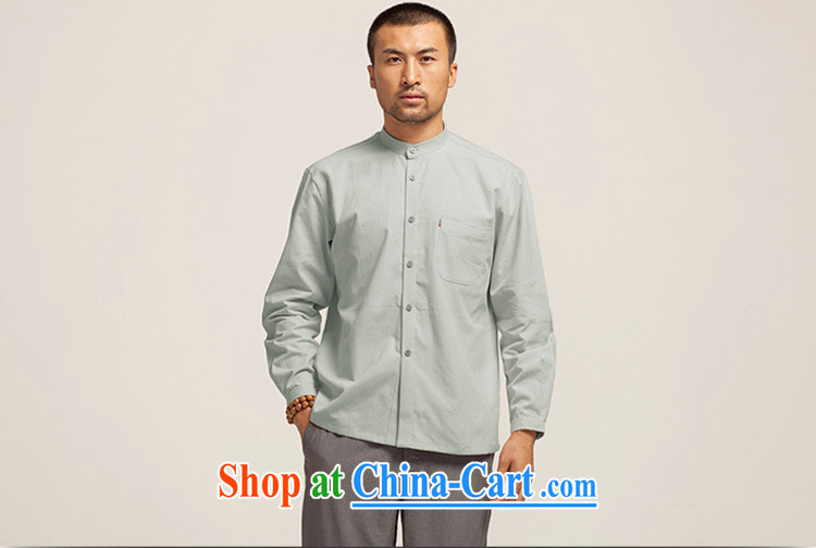De-tong also lifting cotton muslin Chinese men's shirts Chinese Spring and Autumn 2015 solid T-shirt Chinese wind surrounded the collar black XXL pictures, price, brand platters! Elections are good character, the national distribution, so why buy now enjoy more preferential! Health