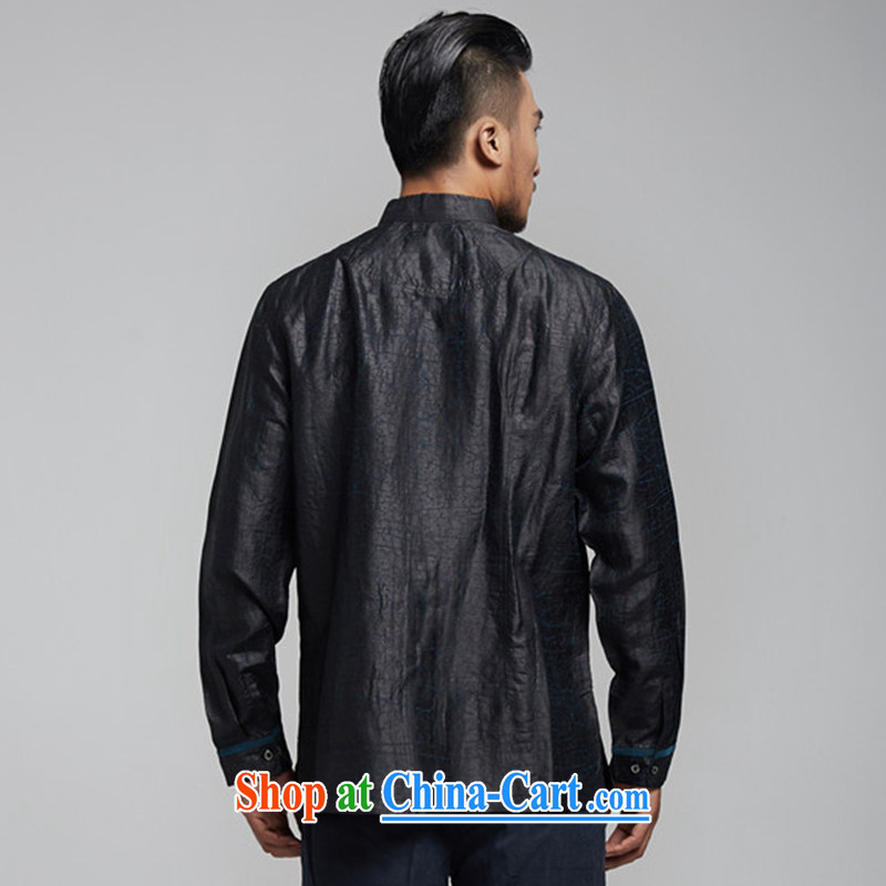 De-tong, the 2015 original incense cloud by Chinese men and long-sleeved T-shirt is silk Chinese domestic Chinese China wind black XXL, wind, and shopping on the Internet
