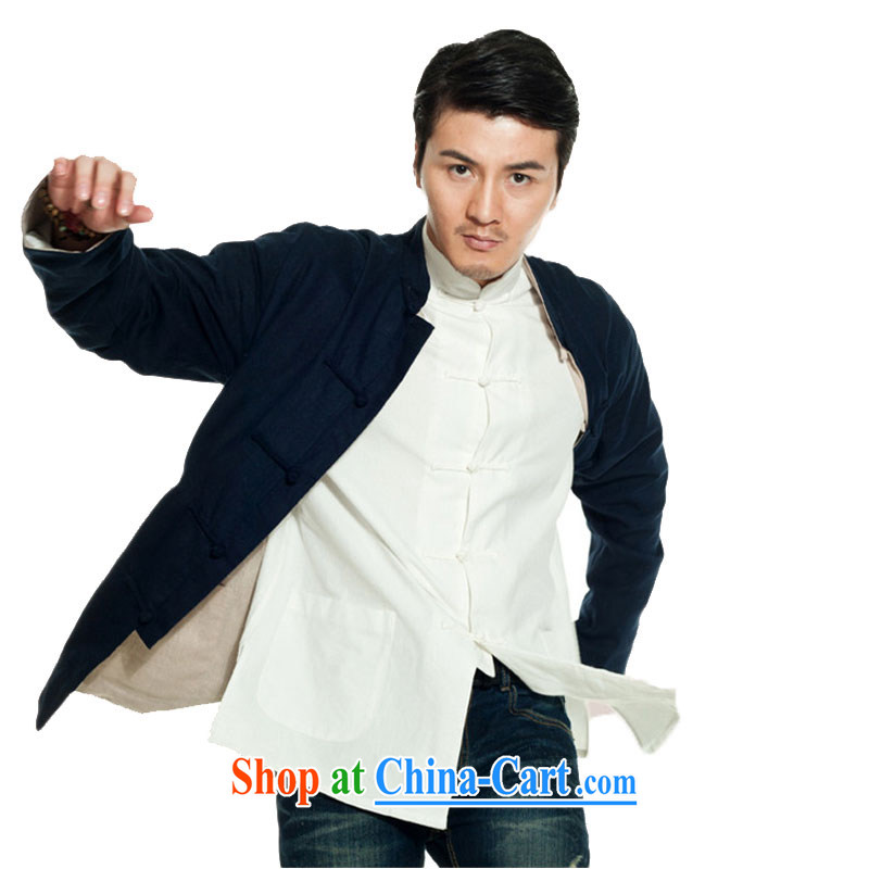De-Church is not the central 2015 cotton Ma two-pass through Chinese male jacket Chinese traditional load value, China wind male black + Cornhusk yellow XXXL, de-tong, shopping on the Internet