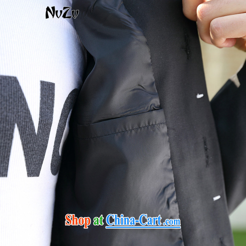 NvZv 2015 spring new men, new small suit Korean Beauty graphics thin Single Row tie smock boys jacket black XXL, NvZv, shopping on the Internet