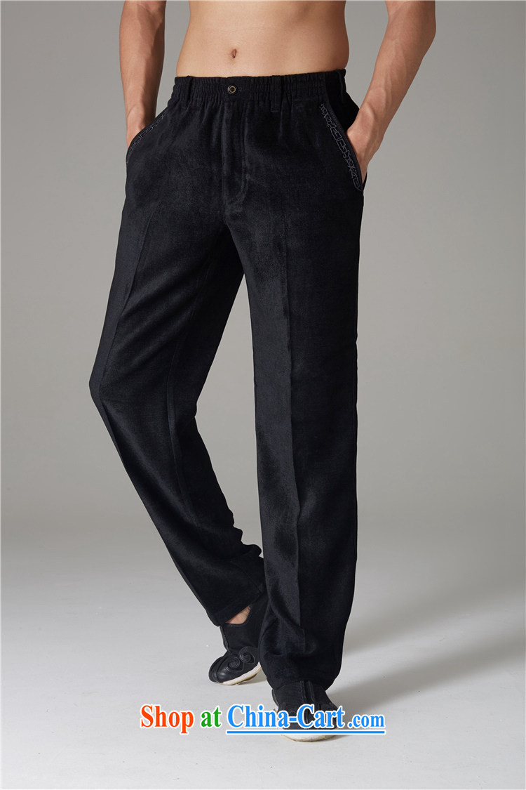 Wind, lint-free cloth Tong Sheng 2015 Chinese Tang pants winter high-dimensional embroidered trim trousers model men's trousers black XXL pictures, price, brand platters! Elections are good character, the national distribution, so why buy now enjoy more preferential! Health