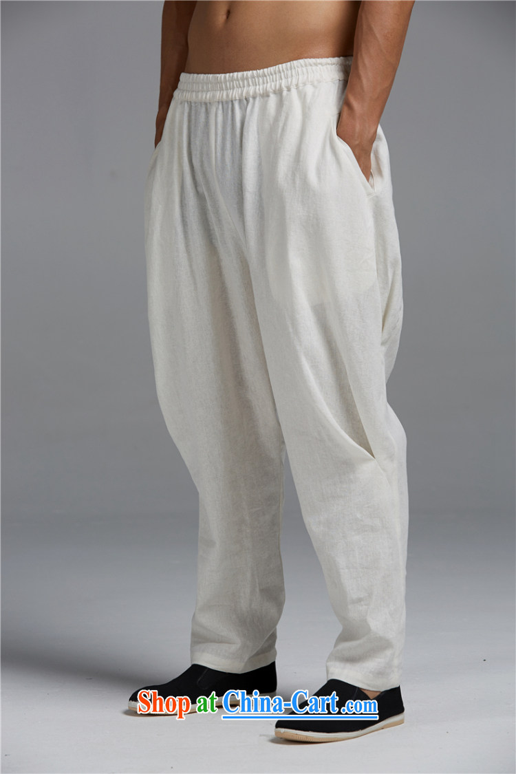 De-tong by cloud cotton Ma 2015 spring and summer Chinese men's trousers Chinese Harlan pants Elasticated waist and stylish cool cool China wind white L/165 pictures, price, brand platters! Elections are good character, the national distribution, so why buy now enjoy more preferential! Health