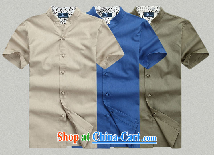 Jack And Jacob - Wolf JIEYA - WOLF 15 Chinese short-sleeved men's solid color cotton summer the stylish China wind male stars, blue 185/XXL pictures, price, brand platters! Elections are good character, the national distribution, so why buy now enjoy more preferential! Health