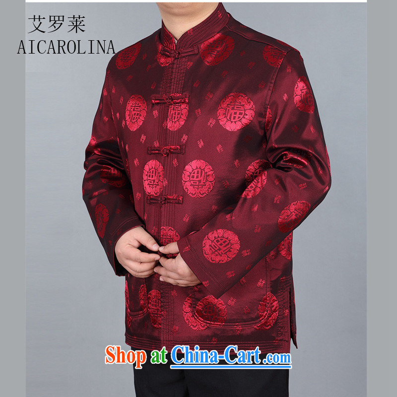 The Spring and Autumn Period, the men's Chinese elderly in elderly quilted coat men's winter grandfather Chinese jacket Chinese red XXXL, AIDS, Tony Blair (AICAROLINA), shopping on the Internet