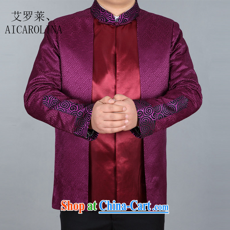 The spring, new men's long-sleeved T-shirt, elderly Chinese men and spring and fall short on men and long-sleeved purple XXXL, AIDS, Tony Blair (AICAROLINA), and, on-line shopping