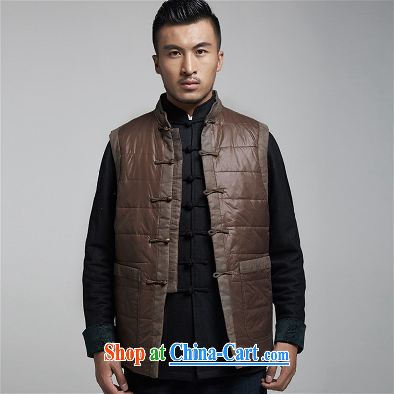 De-tong, thick winter men Tang is a warm vest improved thick, eschewed Chinese clothing deep coffee XXXL, wind, and shopping on the Internet