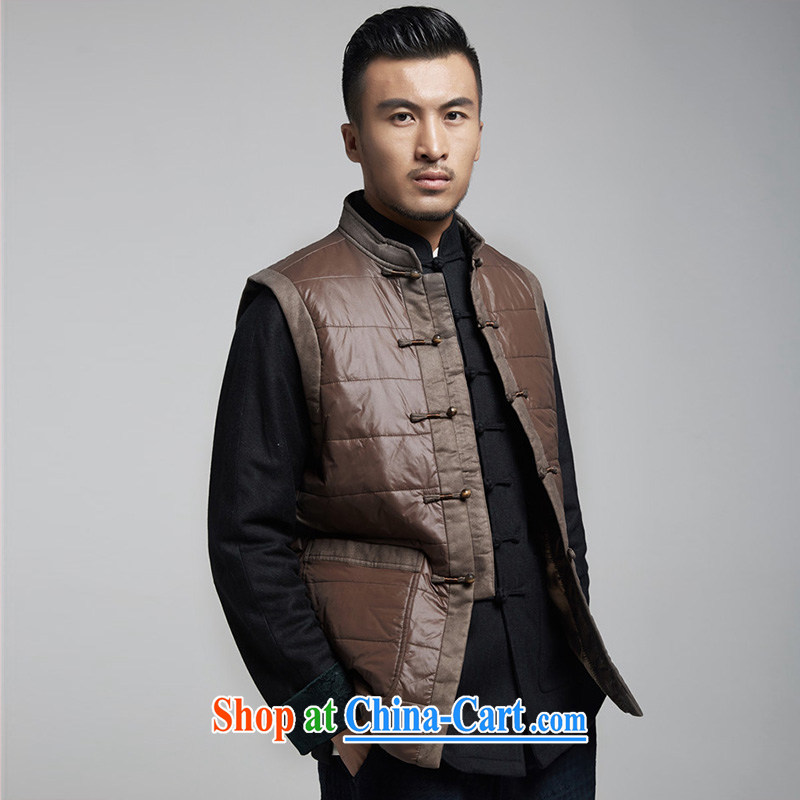 De-tong, thick winter men Tang is a warm vest improved thick, eschewed Chinese clothing deep coffee XXXL, wind, and shopping on the Internet