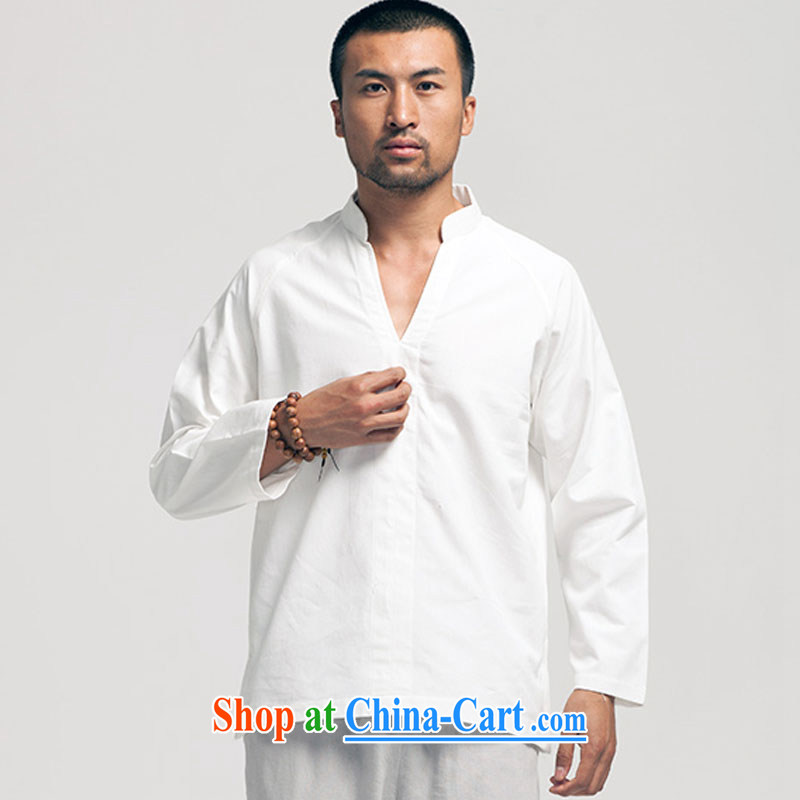 De-tong of the cotton muslin, for Chinese men and a short-sleeved Chinese sweater China wind men's 2015 summer white L, wind, and, on-line shopping