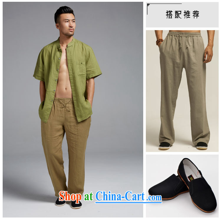 De-tong harness GE 2015 new linen Chinese short-sleeved Chinese shirt summer improved breathability and comfort Chinese Wind and dark green XXXL pictures, price, brand platters! Elections are good character, the national distribution, so why buy now enjoy more preferential! Health