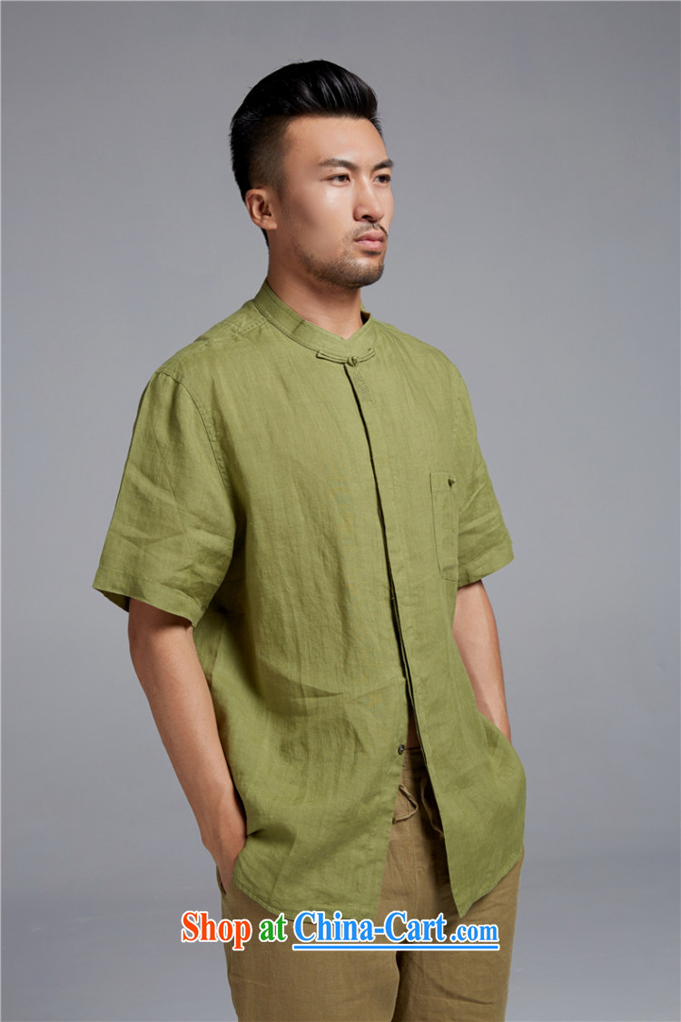 De-tong harness GE 2015 new linen Chinese short-sleeved Chinese shirt summer improved breathability and comfort Chinese Wind and dark green XXXL pictures, price, brand platters! Elections are good character, the national distribution, so why buy now enjoy more preferential! Health
