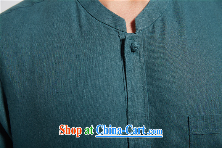 Wind turbine, together with World linen improved Chinese men's short-sleeved Chinese 2015 summer shirt China wind beauty, dark green XXXL pictures, price, brand platters! Elections are good character, the national distribution, so why buy now enjoy more preferential! Health