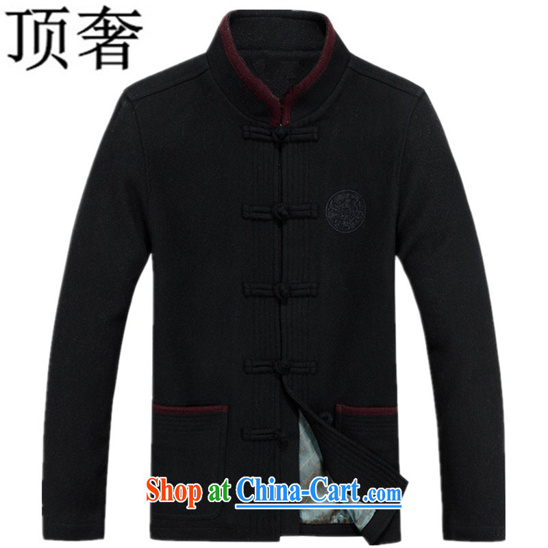 Top Luxury men Tang jackets, for China's wind Business Men's T-shirtÂ classical liberal edition wool, autumn and winter jackets National wind-tie Chinese Tibetan cyanÂ XXXL_185