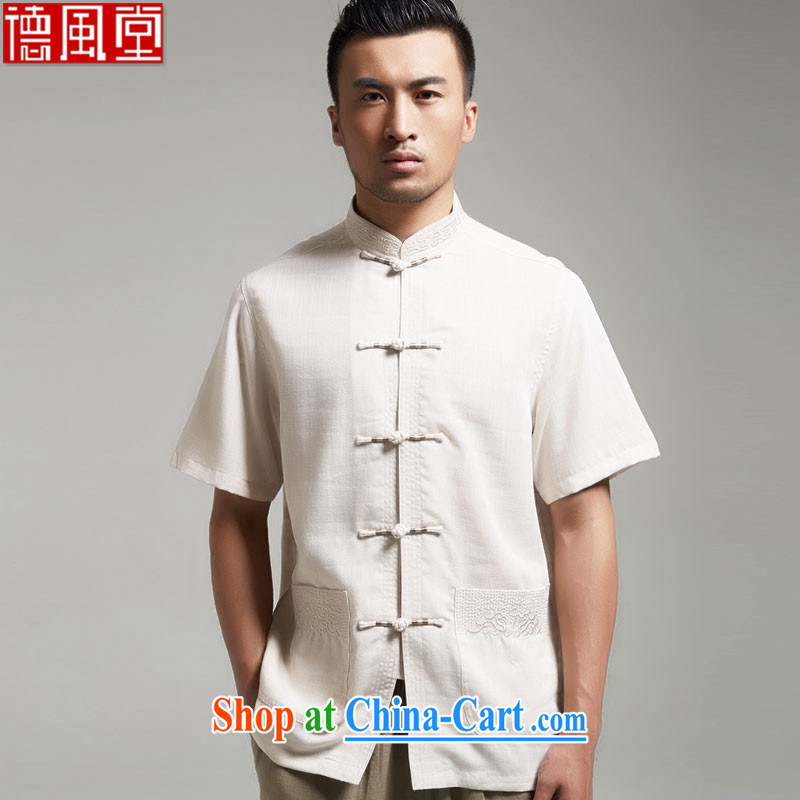 De-Tong Chun-ting summer short-sleeved Chinese 2015 new Chinese leisure and decorated in Chinese style Cornhusk yellow L