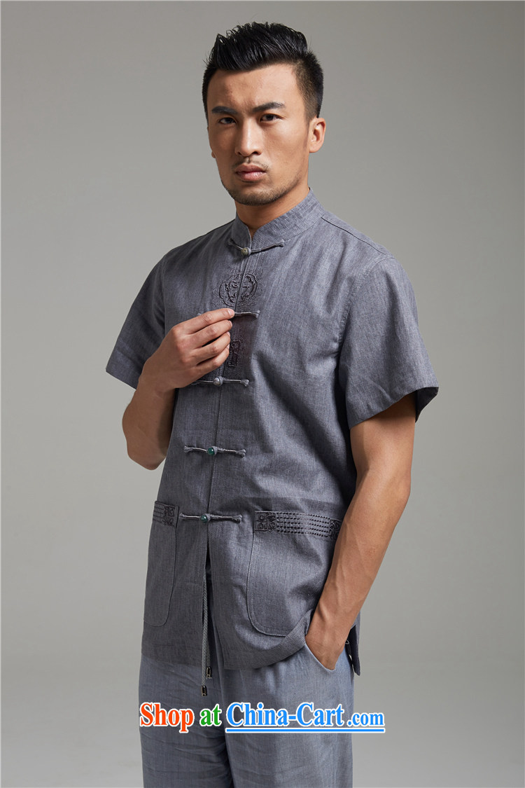 De-Tong Ka Shui Tang replace 2015 summer short-sleeved linen Chinese male-buckle older leisure Chinese wind Cornhusk yellow 4 XL pictures, price, brand platters! Elections are good character, the national distribution, so why buy now enjoy more preferential! Health