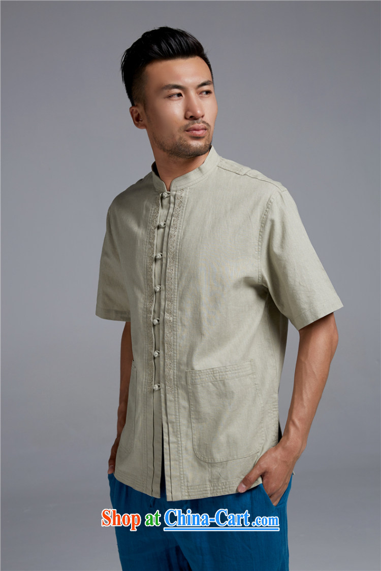 Wind, together with the terrace 2015 summer short-sleeved cotton the male Chinese Chinese, for cultivating small shirt boutique men's light green XXL pictures, price, brand platters! Elections are good character, the national distribution, so why buy now enjoy more preferential! Health