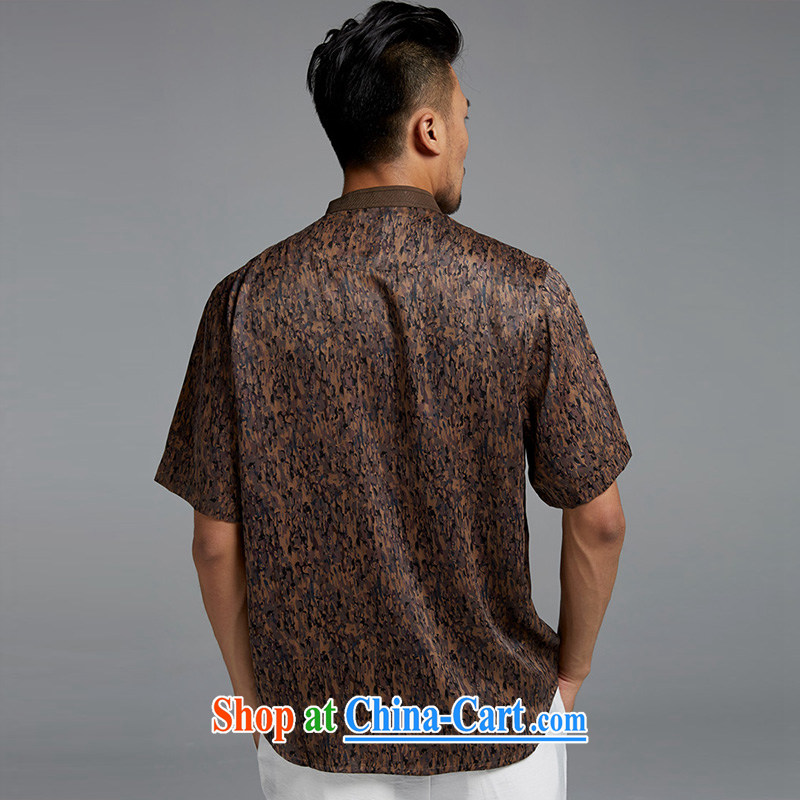 De wind church drunk-lun 2015 Chinese 100% silk anti-wrinkle short-sleeved Chinese men and new leisure boutique China wind suit XXL, de-tong, shopping on the Internet
