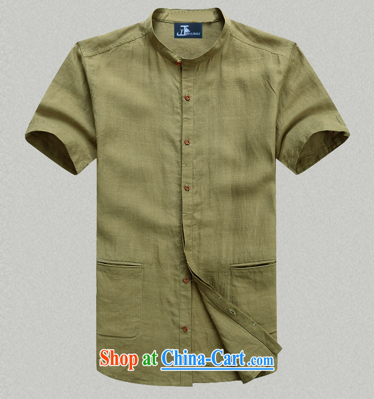 Jack And Jacob - Wolf JIEYA - WOLF tang on men's short-sleeve premium linen summer Solid Color simple T-shirt small collar shirt, men's boxed kit, Jacob hit mine and yellow 190/XXXL pictures, price, brand platters! Elections are good character, the national distribution, so why buy now enjoy more preferential! Health