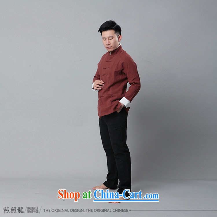Mr Chau Tak-hay, as new, double-decker high collar long-sleeved men's Chinese shirt jacket cotton Ma China wind Tang with deep red S pictures, price, brand platters! Elections are good character, the national distribution, so why buy now enjoy more preferential! Health