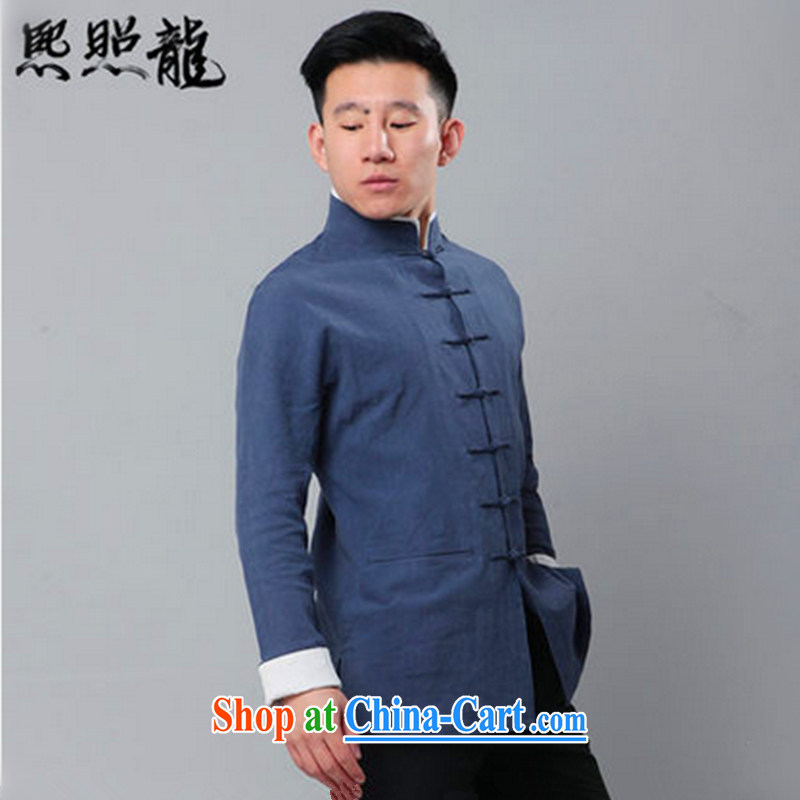 Mr Chau Tak-hay, as new, double-decker high collar long-sleeved men's Chinese shirt jacket cotton Ma China wind Tang with deep red S, Hee-snapshot lung (XZAOLONG), online shopping