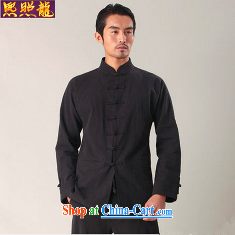 Mr Chau Tak-hay, snapshot men Tang with long-sleeved T-shirt solid T-shirt China wind units, the Commission brought shirt stylish Han-tang and the dark XL, Hee-snapshot lung (XZAOLONG), online shopping