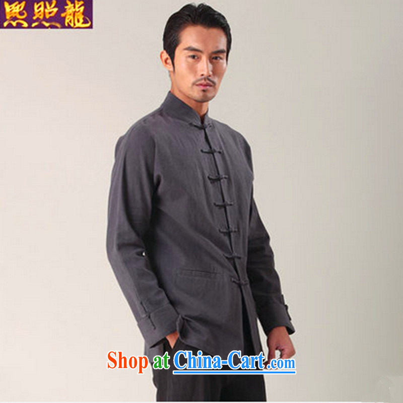 Mr Chau Tak-hay, snapshot men Tang with long-sleeved T-shirt solid T-shirt China wind units, the Commission brought shirt stylish Han-tang and the dark XL, Hee-snapshot lung (XZAOLONG), online shopping