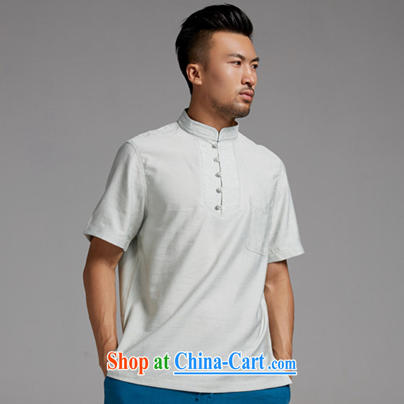 Wind turbines, the church, 2015, the Commission adopted Chinese T pension summer Tang on short-sleeved chumps tie embroidery close comfortable Chinese clothing, green L, de-tong, shopping on the Internet