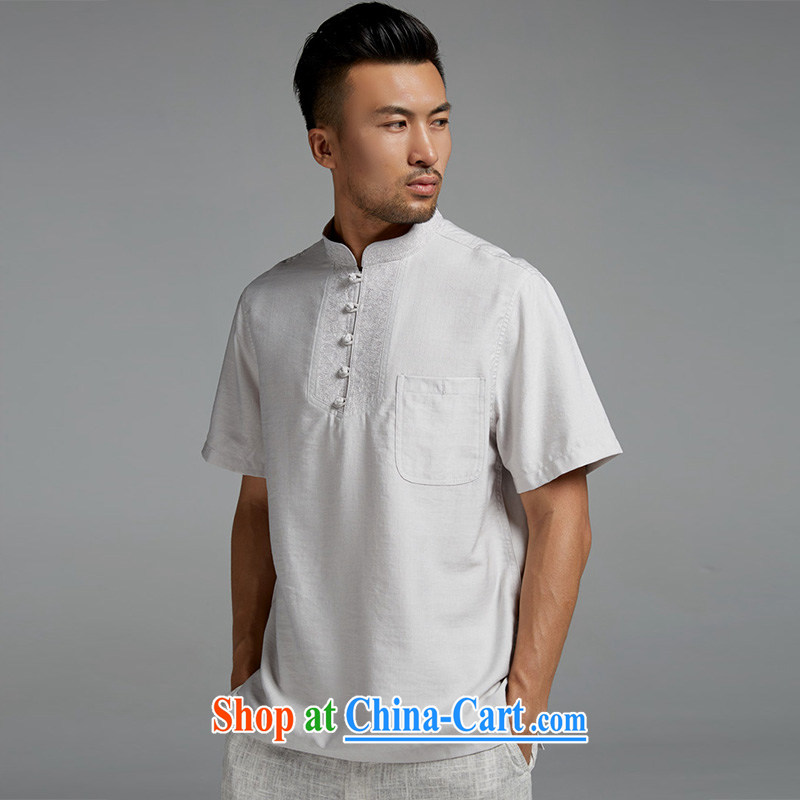 Wind turbines, the church, 2015, the Commission adopted Chinese T pension summer Tang on short-sleeved chumps tie embroidery close comfortable Chinese clothing, green L, de-tong, shopping on the Internet