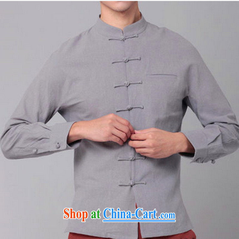 Mr Chau Tak-hay, as men's Chinese cotton long-sleeved shirt the Chinese, for the charge-back clothing and stylish retro new shirt dark XL, Hee-snapshot lung (XZAOLONG), online shopping