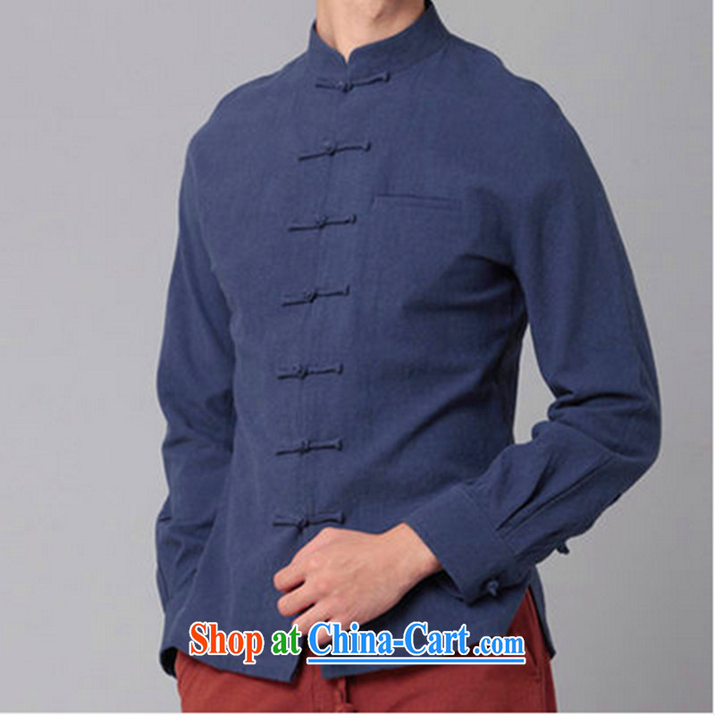 Mr Chau Tak-hay, as men's Chinese cotton long-sleeved shirt the Chinese, for the charge-back clothing and stylish retro new shirt dark XL, Hee-snapshot lung (XZAOLONG), online shopping