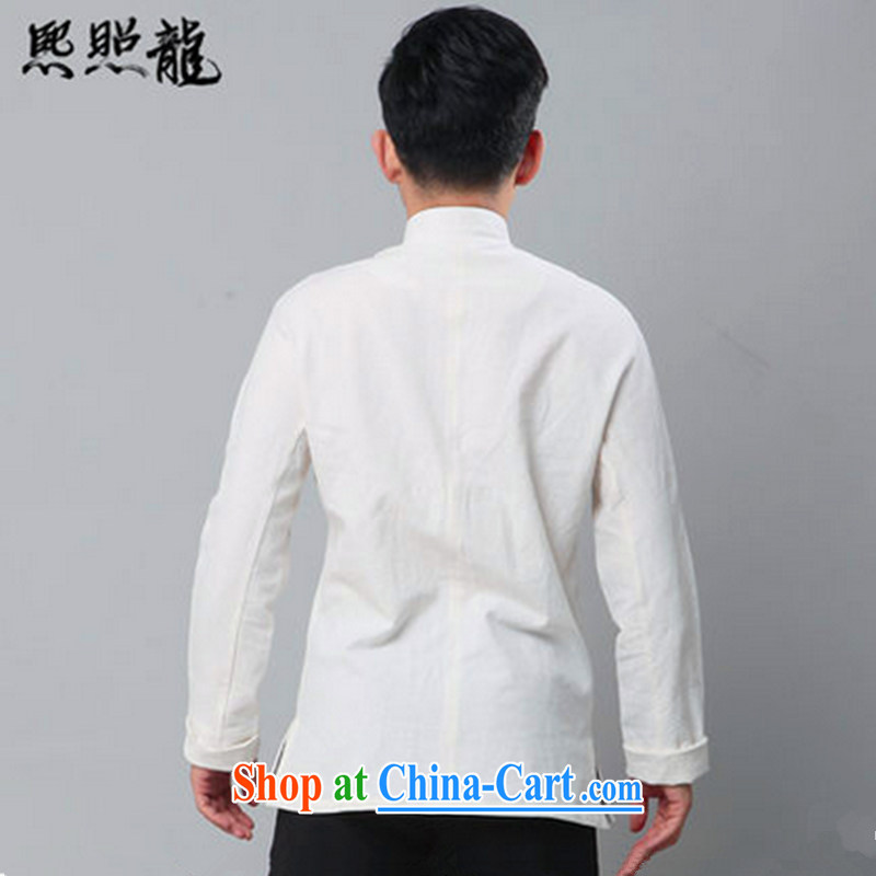 Mr Chau Tak-hay, as new, original cotton MA, for Chinese men and shirt Chinese double-shoulder cuff National Men's white XL, Hee-snapshot lung (XZAOLONG), online shopping