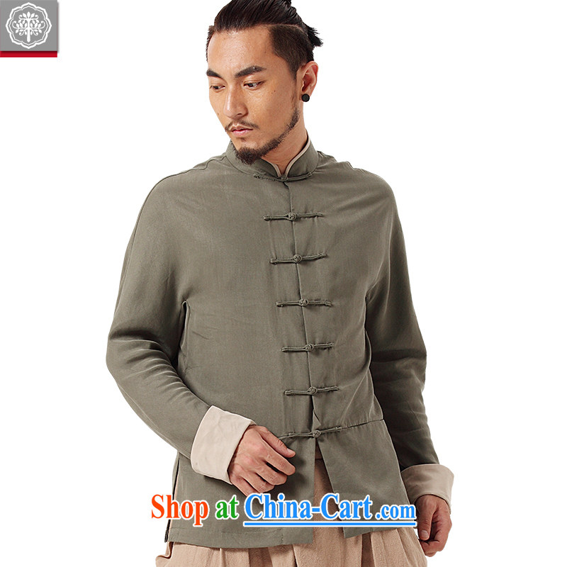 To tree Chinese style Chinese men's long-sleeved jacket cultivating Chinese, for the withholding of the spring and summer, the dead Gray/M, tree (EYENSREE), online shopping