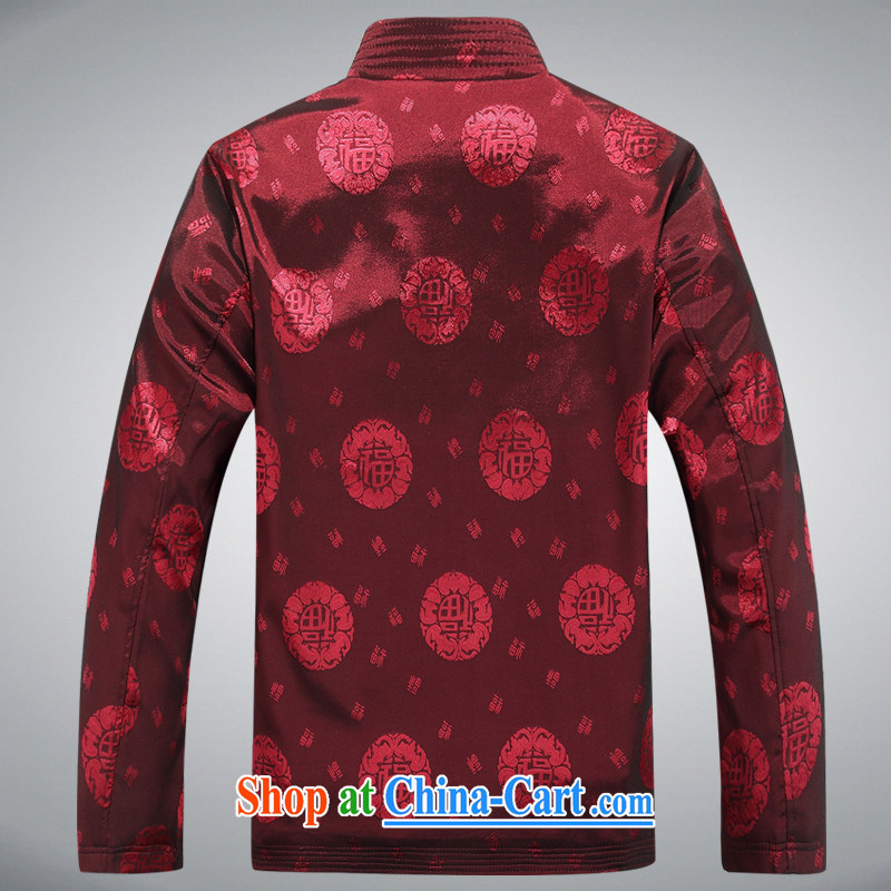 Spring and Autumn and men well field Tang jackets T-shirt middle-aged and older, for well field birthday T-shirt ethnic-Chinese hand-tie jacket older well the cuff jacket dark red XXXL, and mobile phone line (gesaxing), and on-line shopping