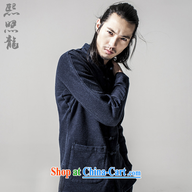 Hee-snapshot Dragon China wind 2015 new, thick jeans and stylish beauty blue jeans Tang jackets T-shirt blue XL, Hee-snapshot lung (XZAOLONG), online shopping