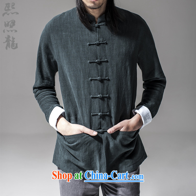 Hee-snapshot Dragon 2015 new Chinese Han-Chinese style Chinese men's jacket Tai Chi uniforms T-shirt Chinese, for men's dark red XL, Hee-snapshot lung (XZAOLONG), online shopping